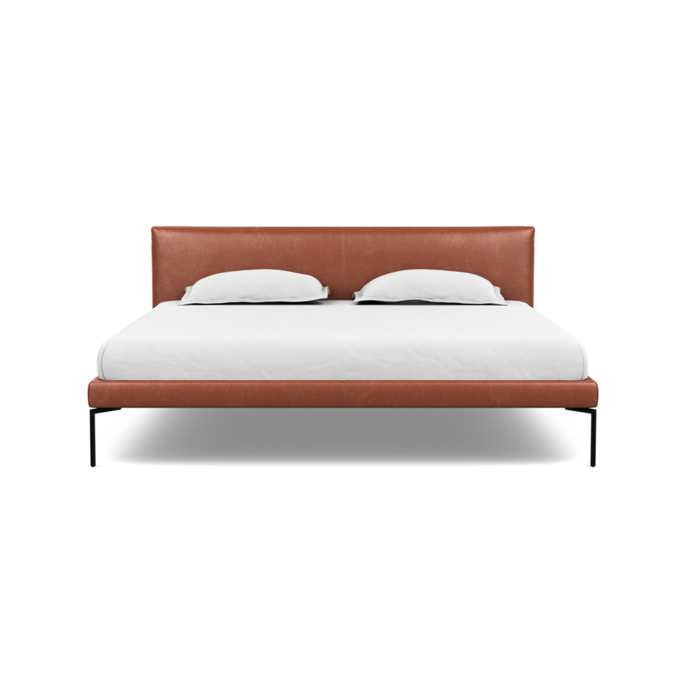 Heal's Matera Bedstead Super King Leather Stonewash Light Brown 274