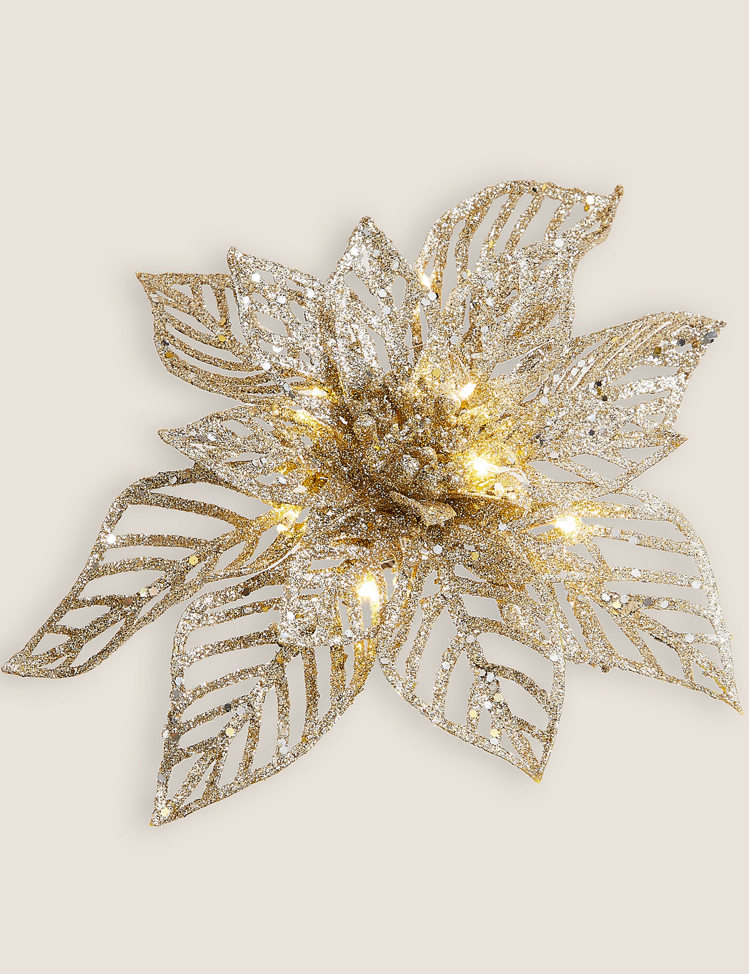 M&S Glitter Light Up Flower Tree Decoration