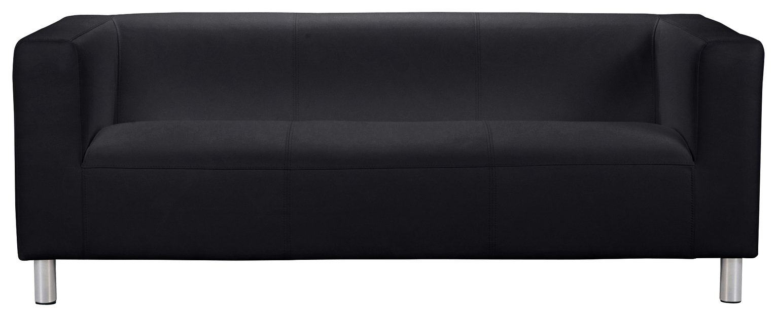 Argos Home Moda 3 Seater Fabric Sofa - Black