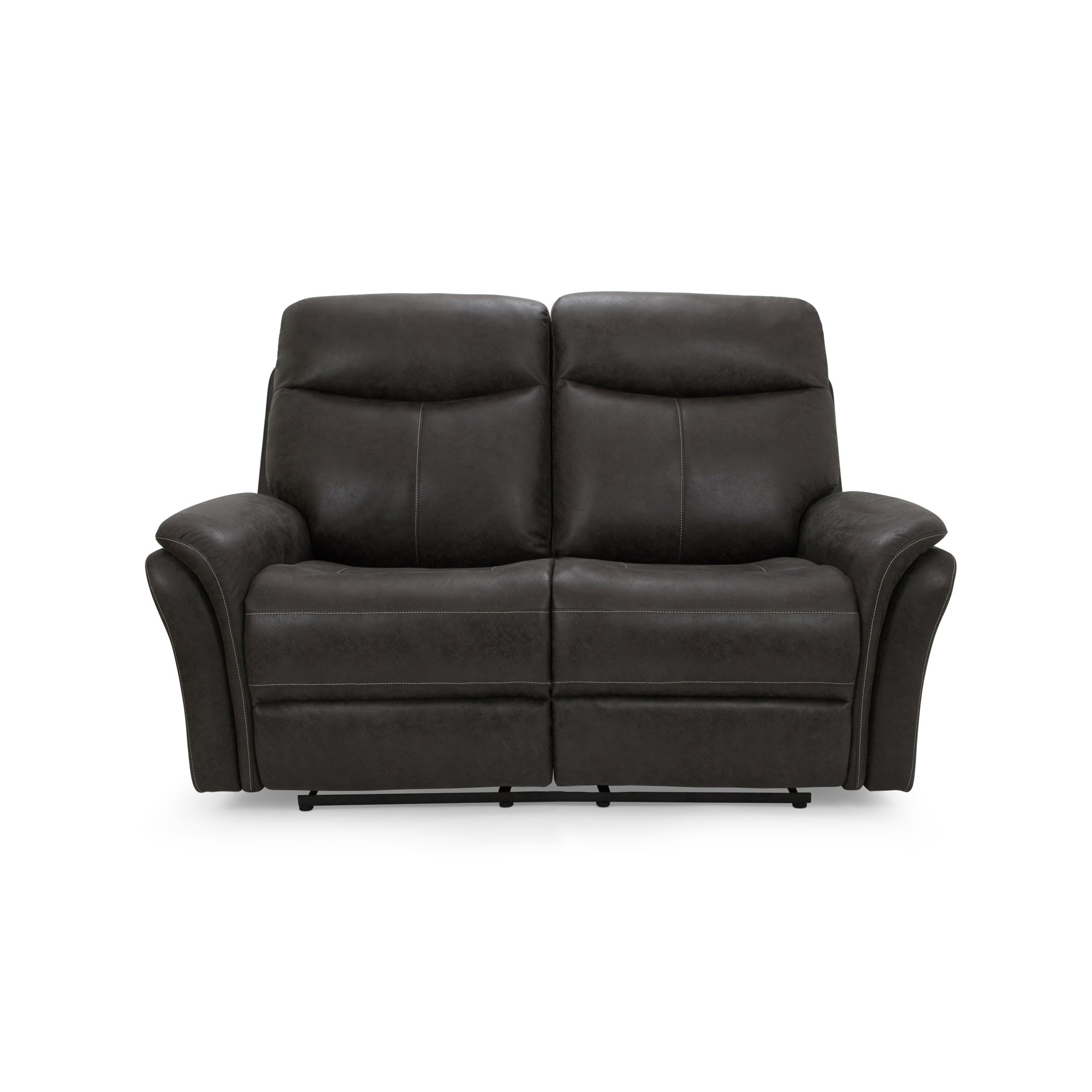 Monte Faux Suede Reclining 2 Seater Sofa - Slate Grey Grey