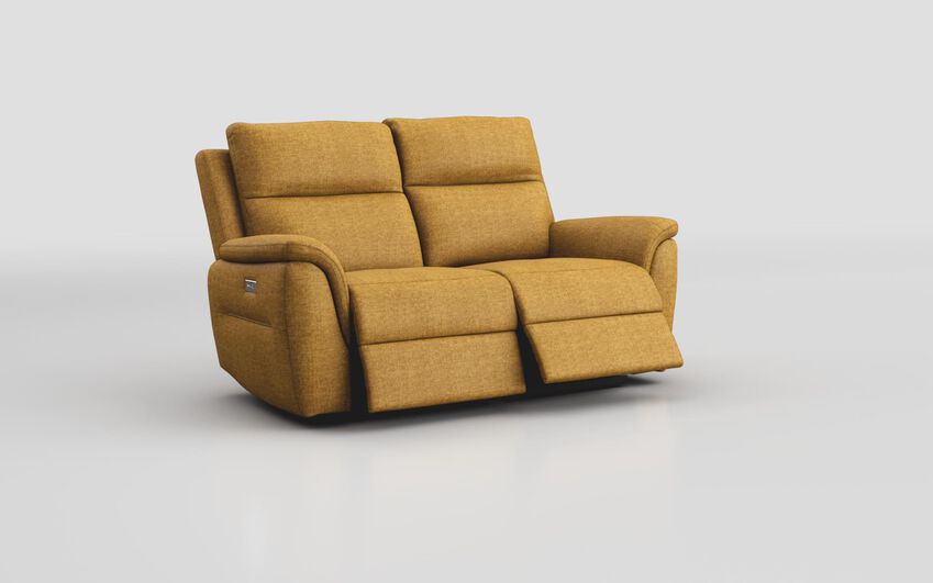 Yellow Fabric Sogliano 2 Seater Power Recliner Sofa