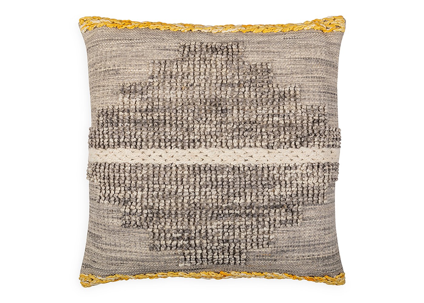 Heal's Tufted Cushion Grey and Yellow 50 x 50cm