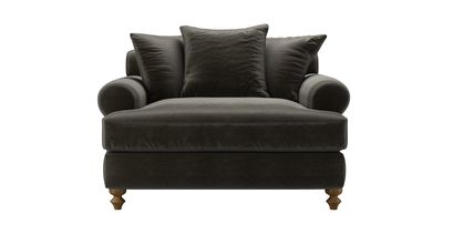 Teddy Loveseat Sofabed in Elephant Cotton Matt Velvet - sofa.com