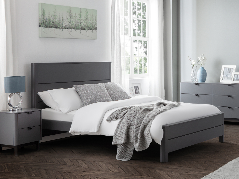 Chloe Grey Wooden Bed Frame - 4ft6 Double