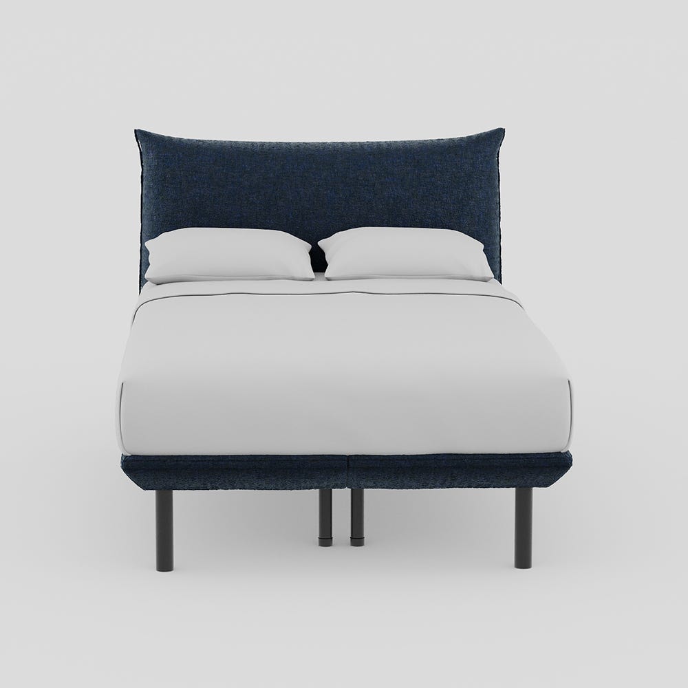 Heal's Aria Bed Double Nova Velluto French Navy Slats Black Feet