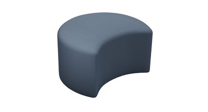 Luna Half Moon Footstool in Midnight Blue Brushed Linen Cotton - sofa.com