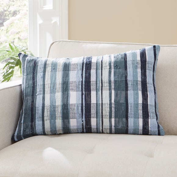 Woven Check Cushion Navy
