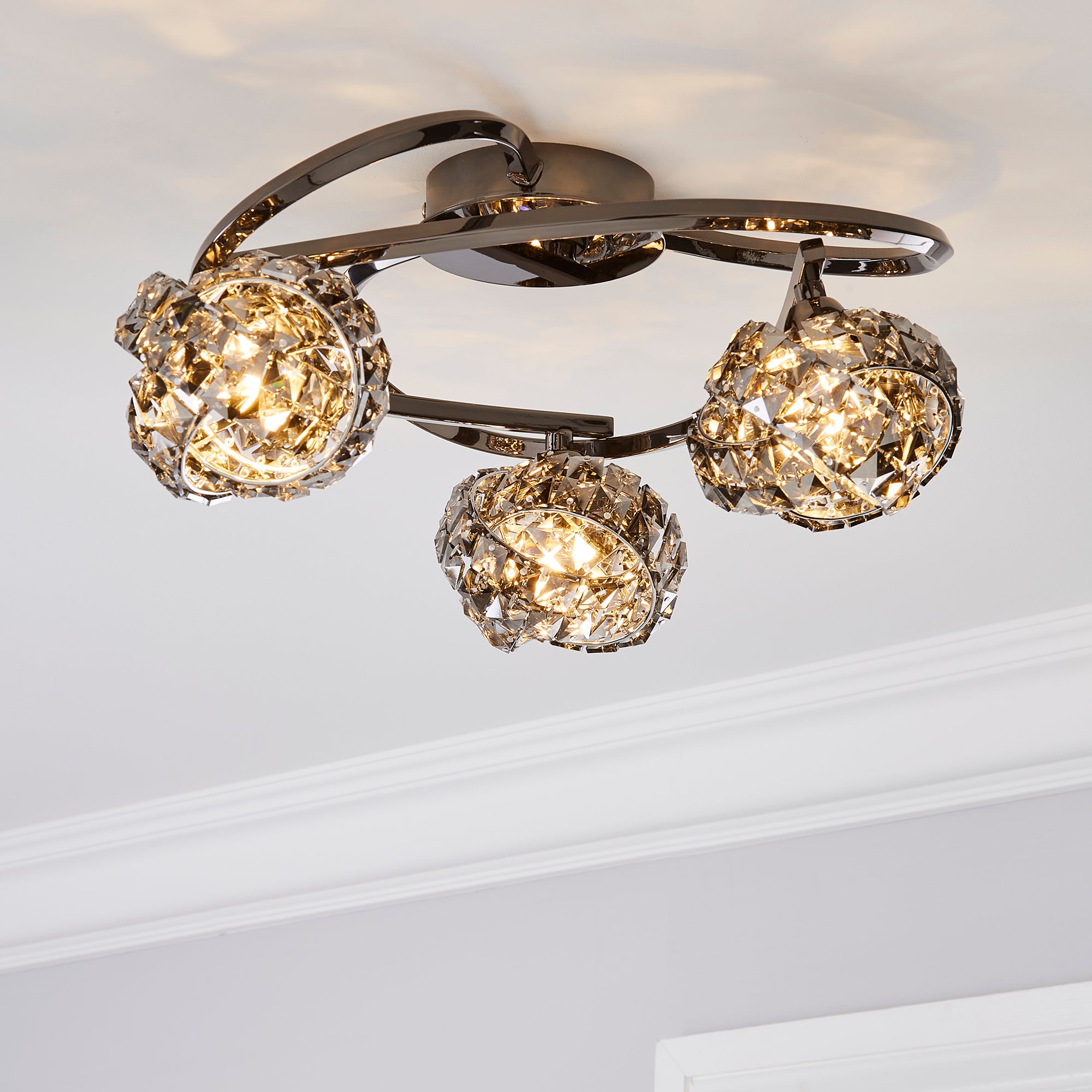 Cecilie Ceiling Fitting Dark Chrome Chrome
