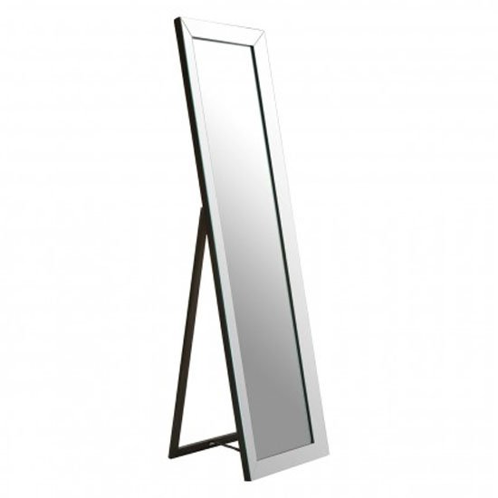 Zelman Floor Standing Cheval Mirror In Silver Frame