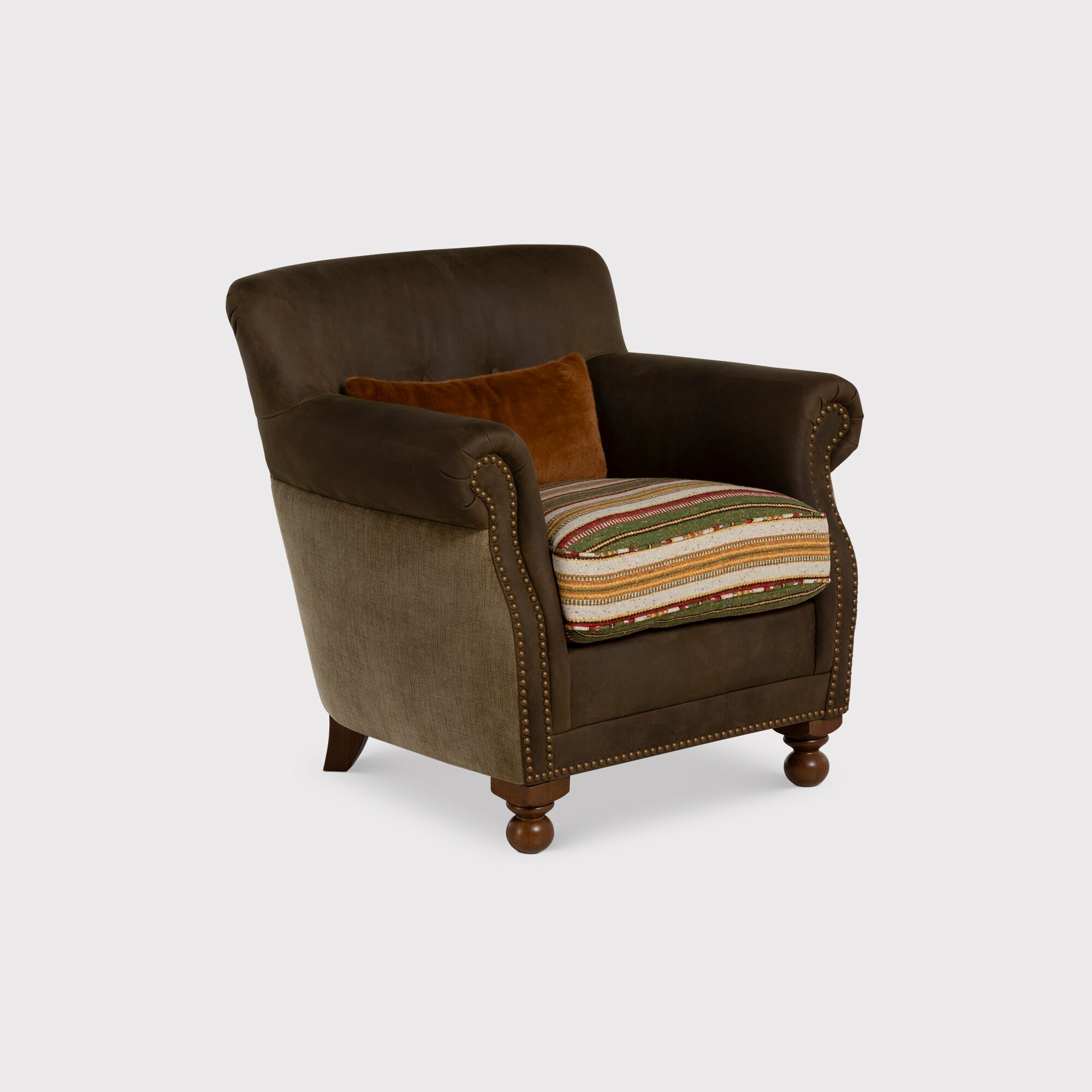 Bertie Armchair, Brown Leather | Barker & Stonehouse