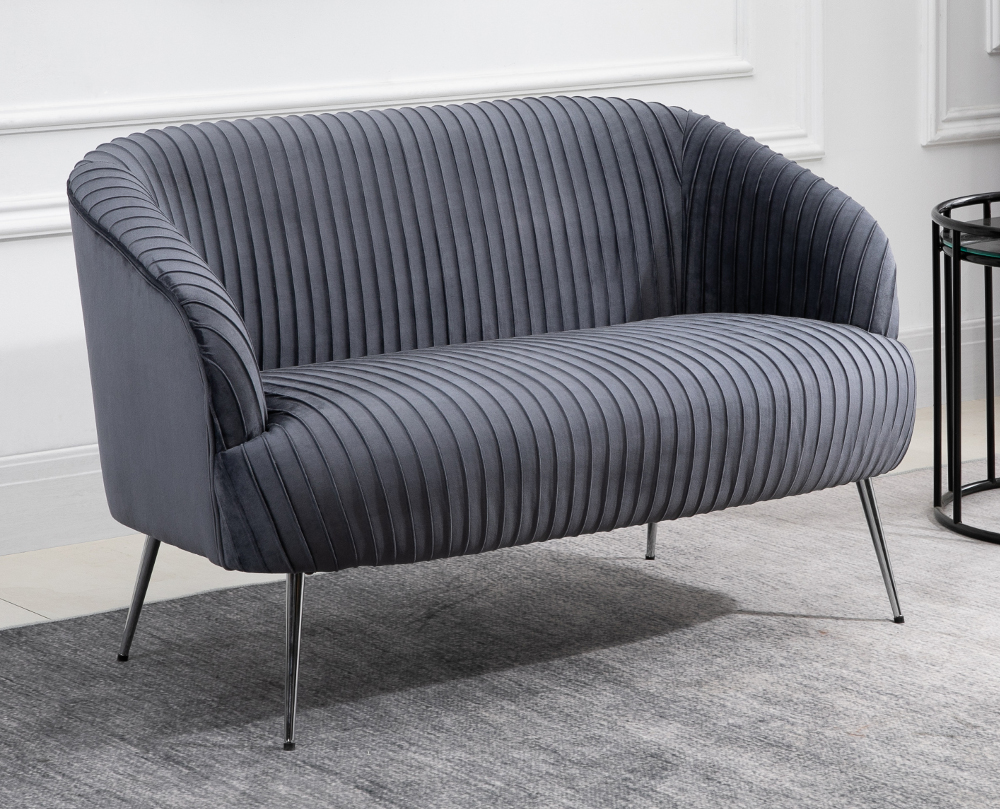 Layla Grey Fabric 2 Seater Sofa
