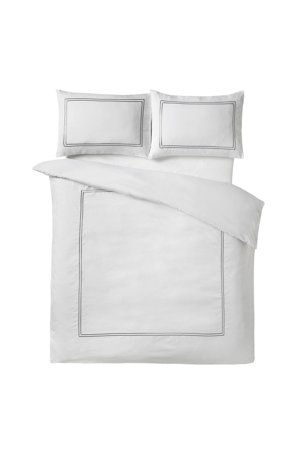 Catherine Lansfield 'So Soft Mono Satin Stitch' Duvet Cover Set in Silver 5