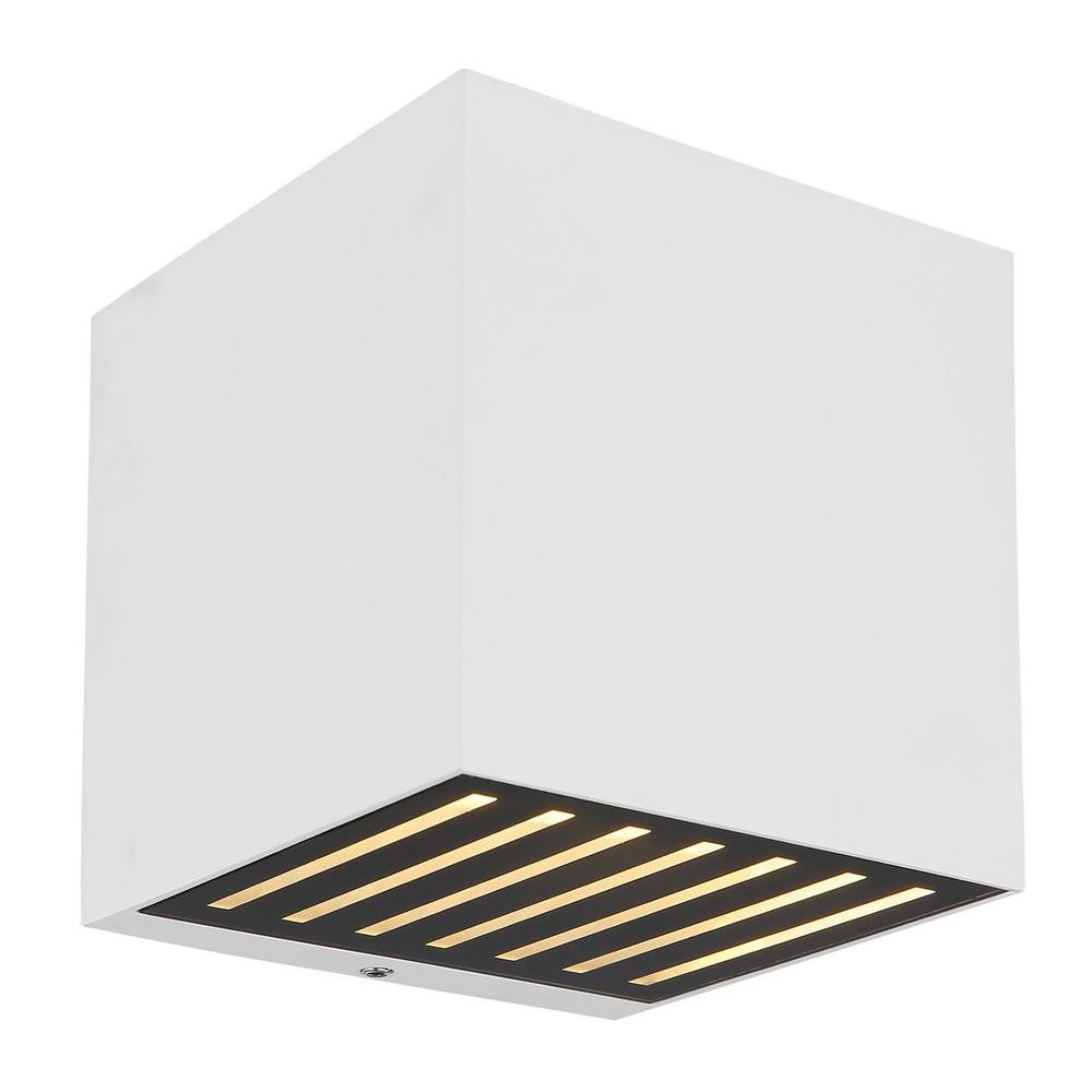 Netlighting Illi Outdoor Up Down Wall Lamp White Matt IP54 Glass Shade LED 3000K