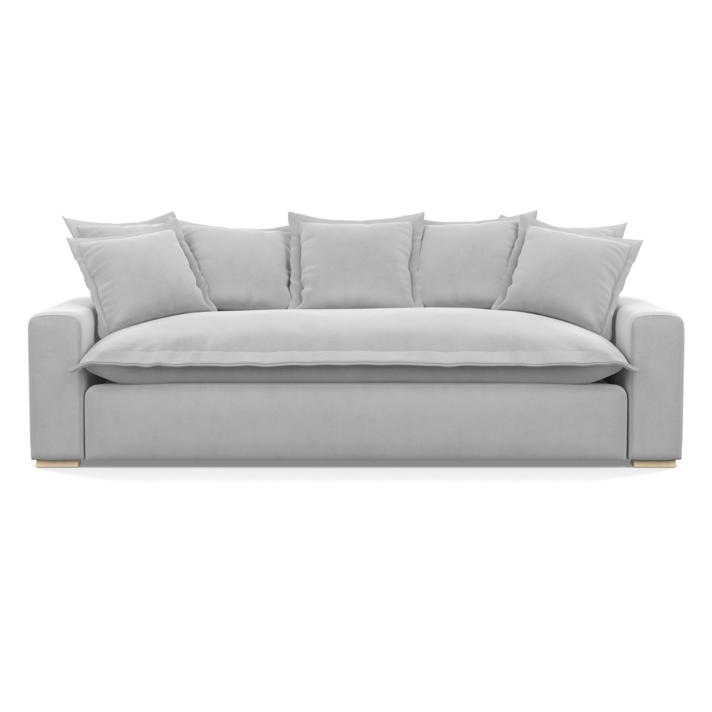 Heal's Brompton 4 Seater Sofa Velvet Platinum Natural Feet