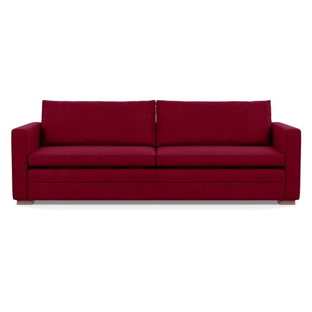 Heal's Palermo 5 Seater Sofa St Moritz Wool Red 74 Walnut Feet
