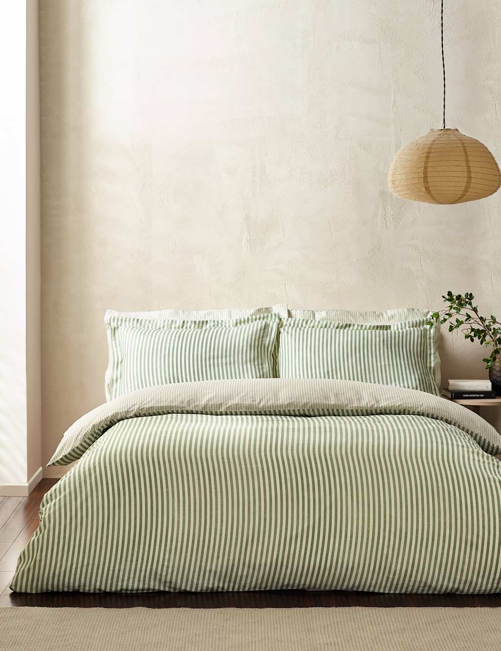 YARD Pure Cotton Hebden Stripe Bedding Set Pink