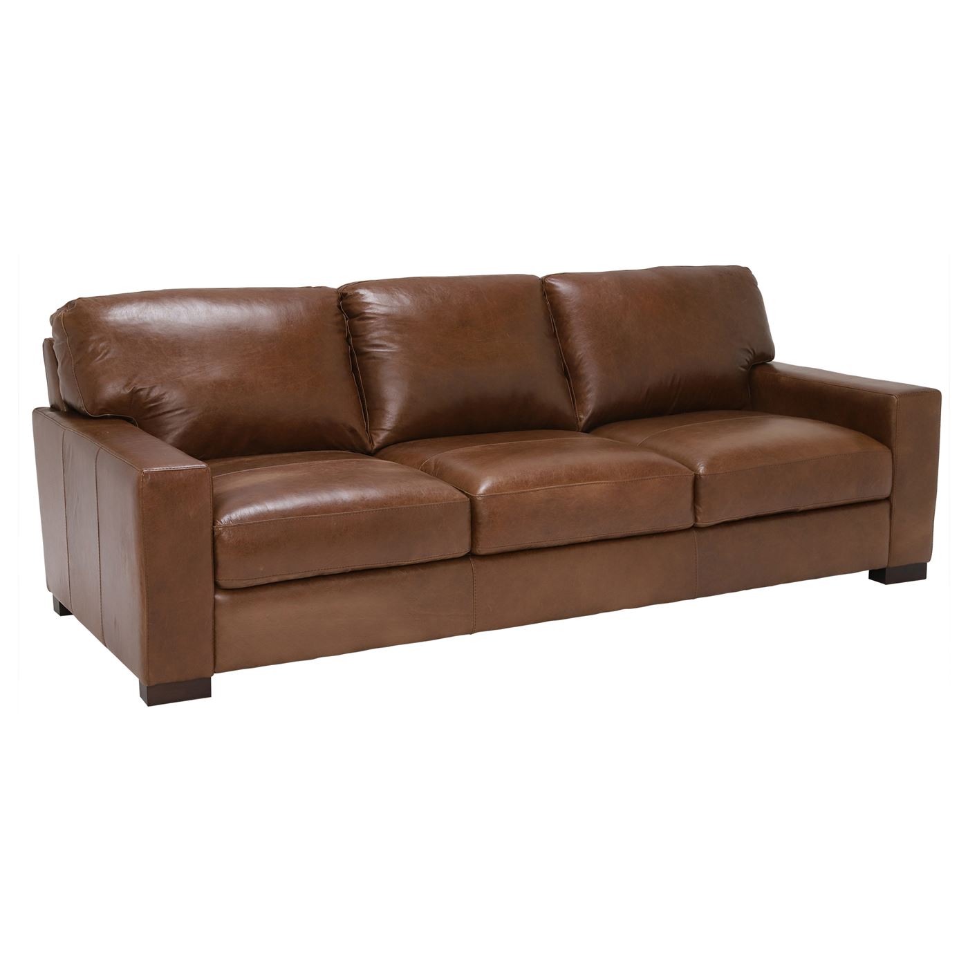 Lorenza Leather 3 Seater Sofa, Fibre Seats
