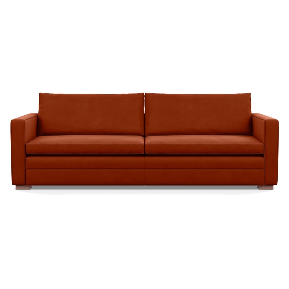 Heal's Palermo 5 Seater Sofa Nobilis Velvet Rust Walnut Feet