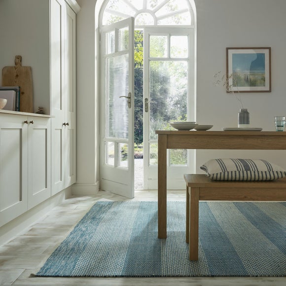 Diamond Flatweave Stripe Wool Rug