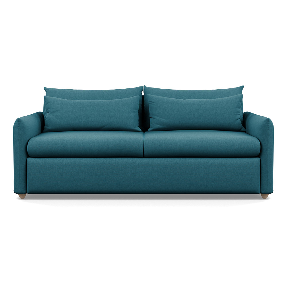 Heal's Pillow 4 Seater Sofa Brushed Cotton Cadet Natural Feet