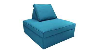 Harry Large Pouffe with bolster cushion in Marina Brushed Linen Cotton - sofa.com