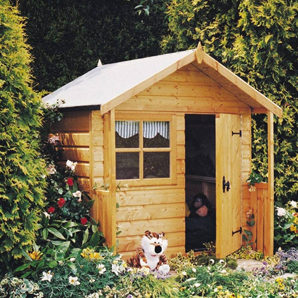 Shires Club Playhouse Kid's Wendy House in Brown