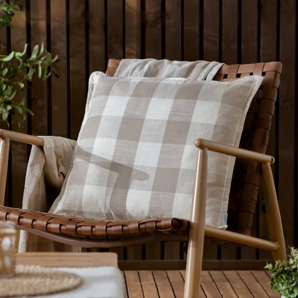 Yard Chesil Check Outdoor Cotton Square Cushion