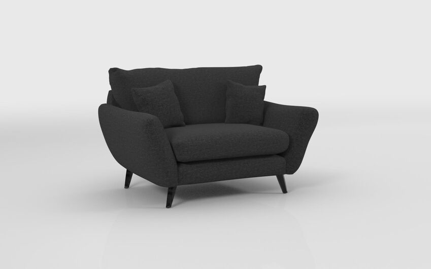 Black Fabric Edale Snuggle Chair