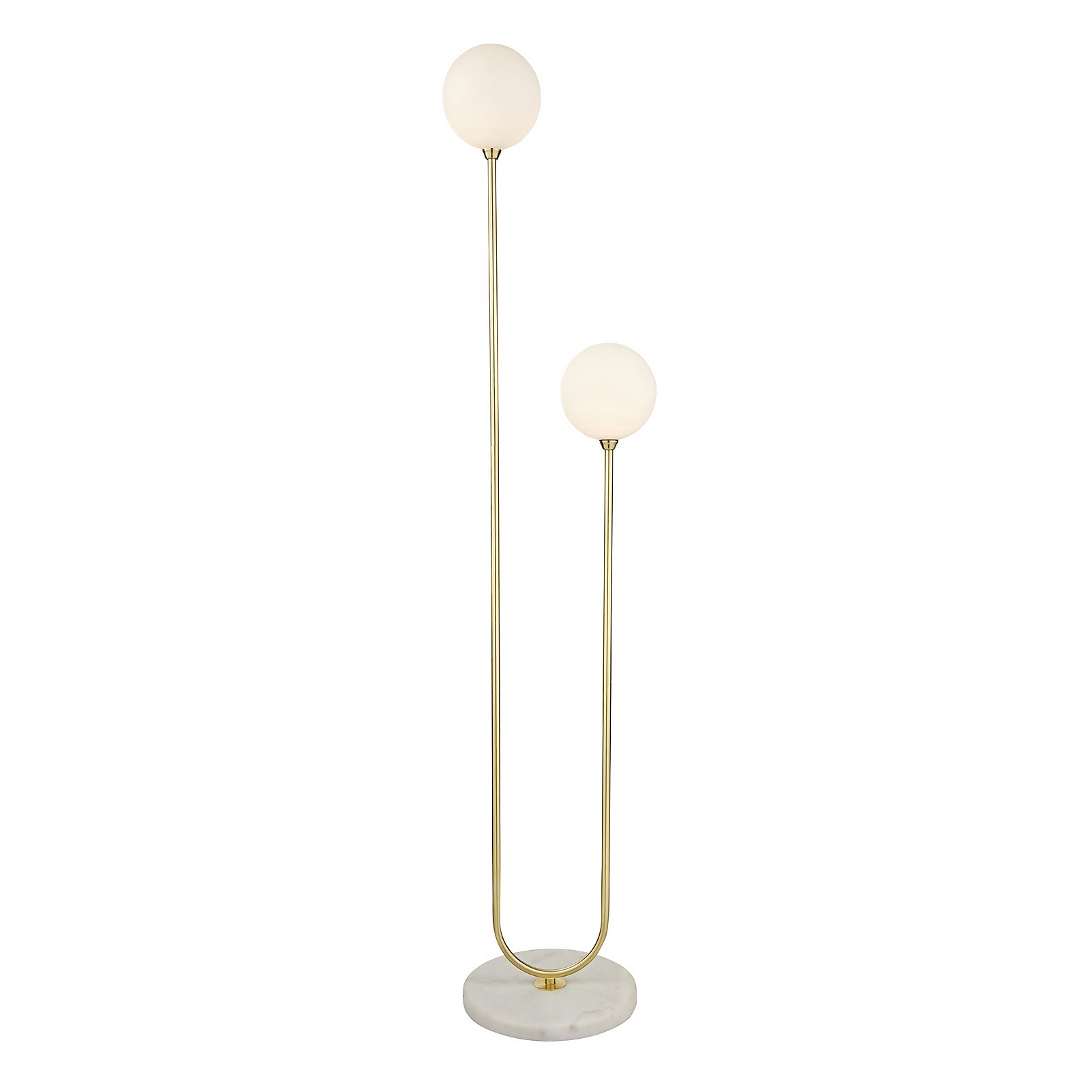 Delta Marble Floor Light - Brass & Opal