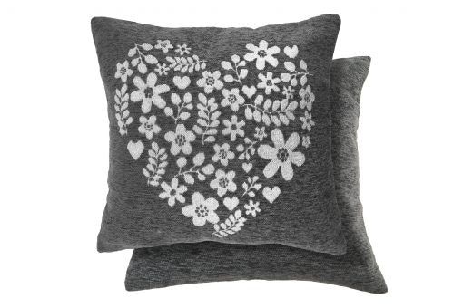 New Edge Blinds Love Heart Cushion Cover in Grey