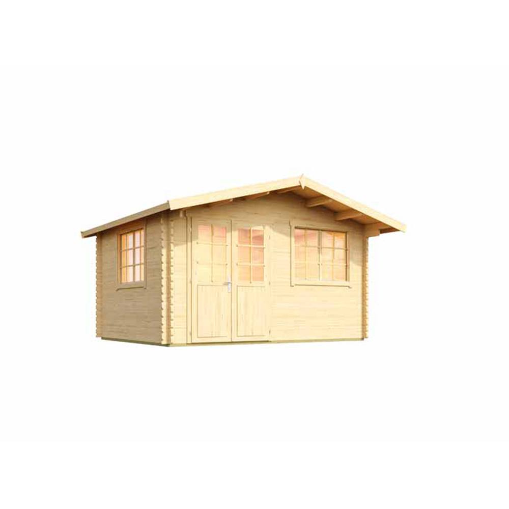 Lasita Maja Ltd Norderney 2-Log Cabin, Garden Room, Home Office - L444.6xW390xH256.5cm in Light Brown 2