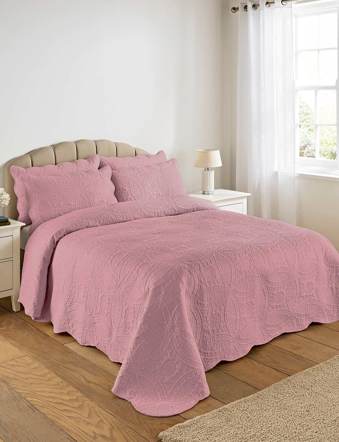 Chums Olivia Quilted Bedspread Set Includes FREE Quilted Pillowsham(s) in Pink