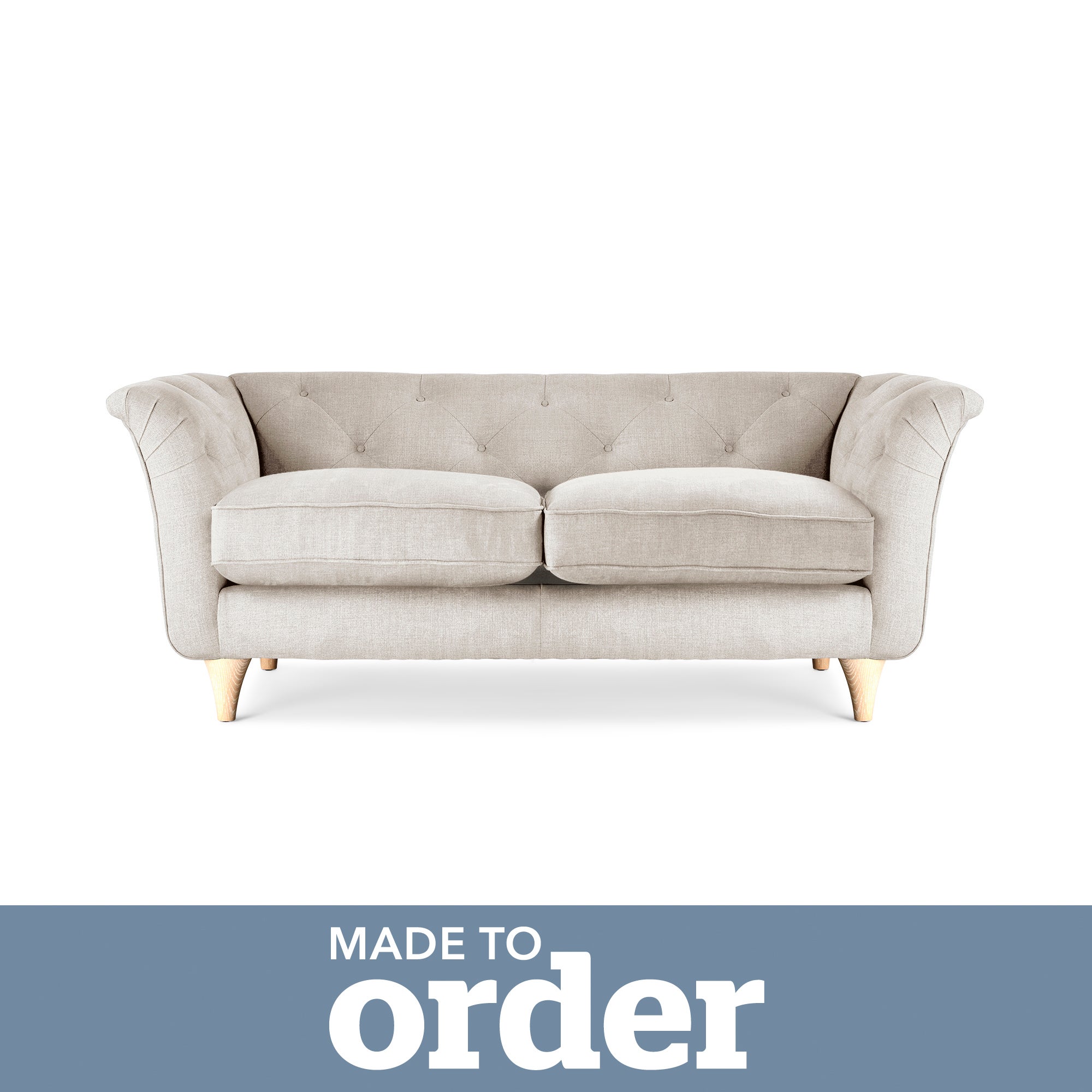 Jaipur 2 Seater Sofa Brushed Plain Fabric Brushed Plain Silk