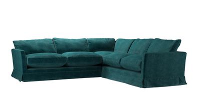 Otto Asym. Crn: LHF 2.5 Seat w RHF 2 Seat in Jade Smart Velvet - sofa.com