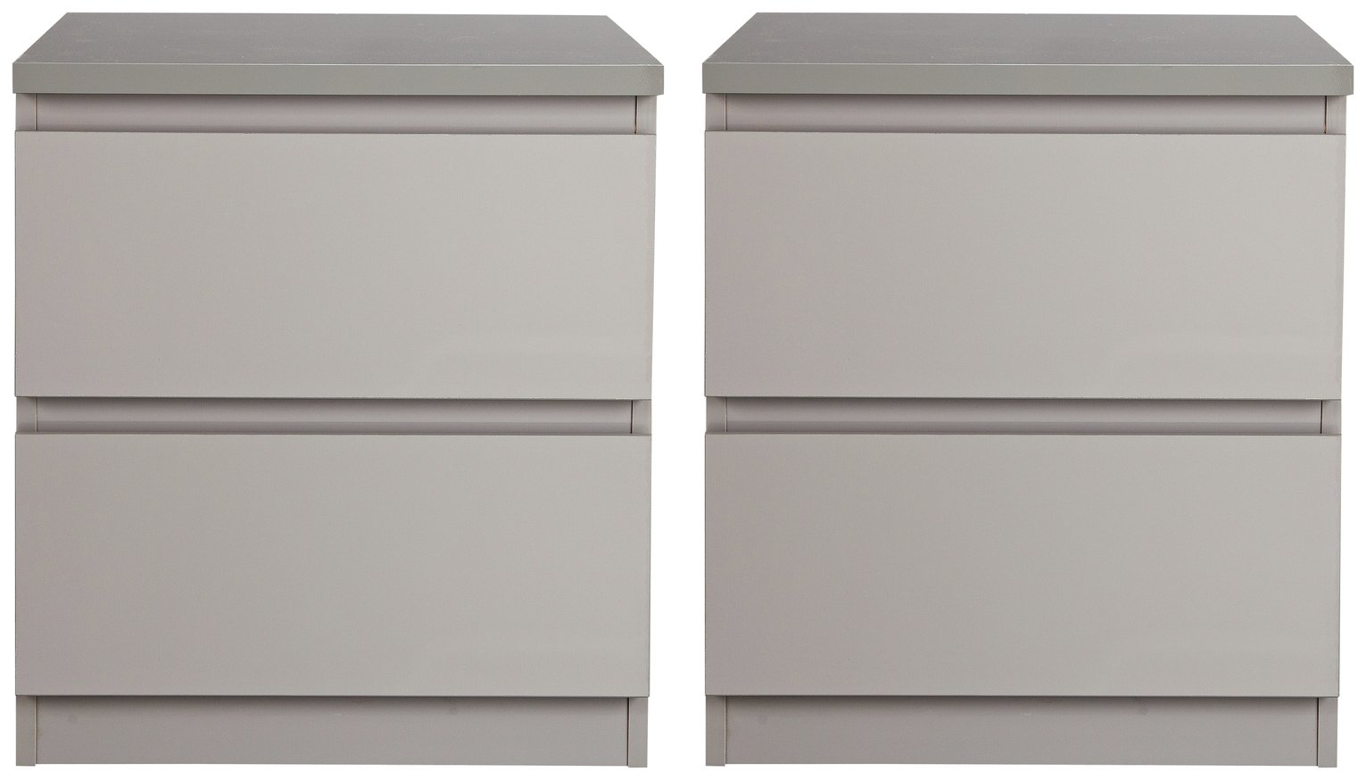 Habitat Jenson Gloss 2 Bedside Tables Set - Grey