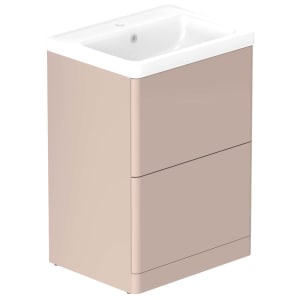Nexa By VADO Veva Sunset Pink Freestanding Vanity Unit & Ceramic Basin - 600mm