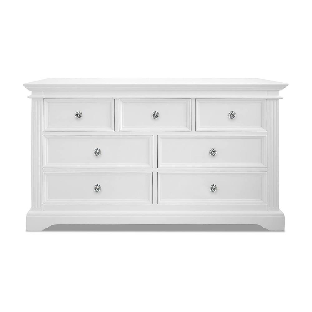 Statement Furniture Gainsborough White 3 Over 4 Chest of Drawers with Crystal Handles