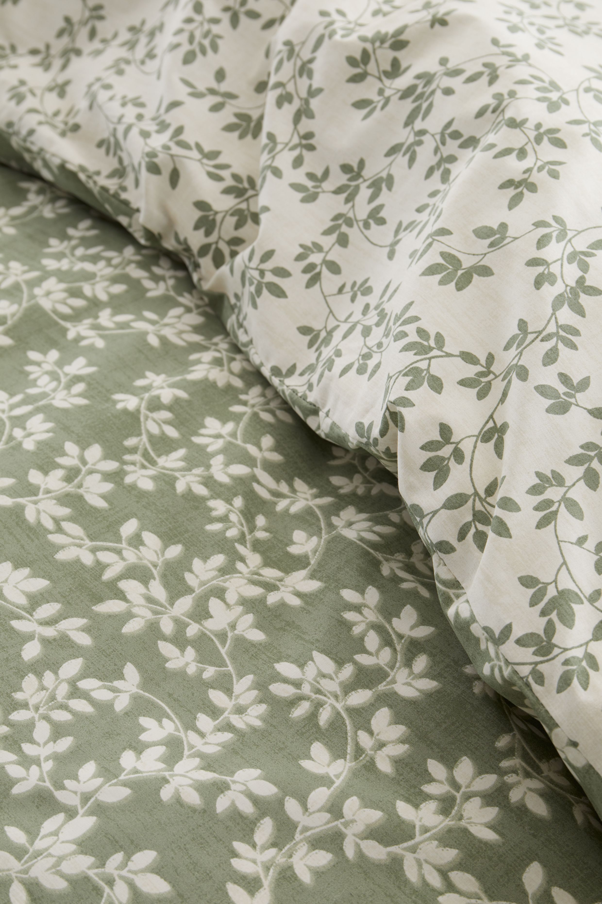 Bianca 'Shadow Leaves' 200TC Cotton Duvet Cover Set in Green 4