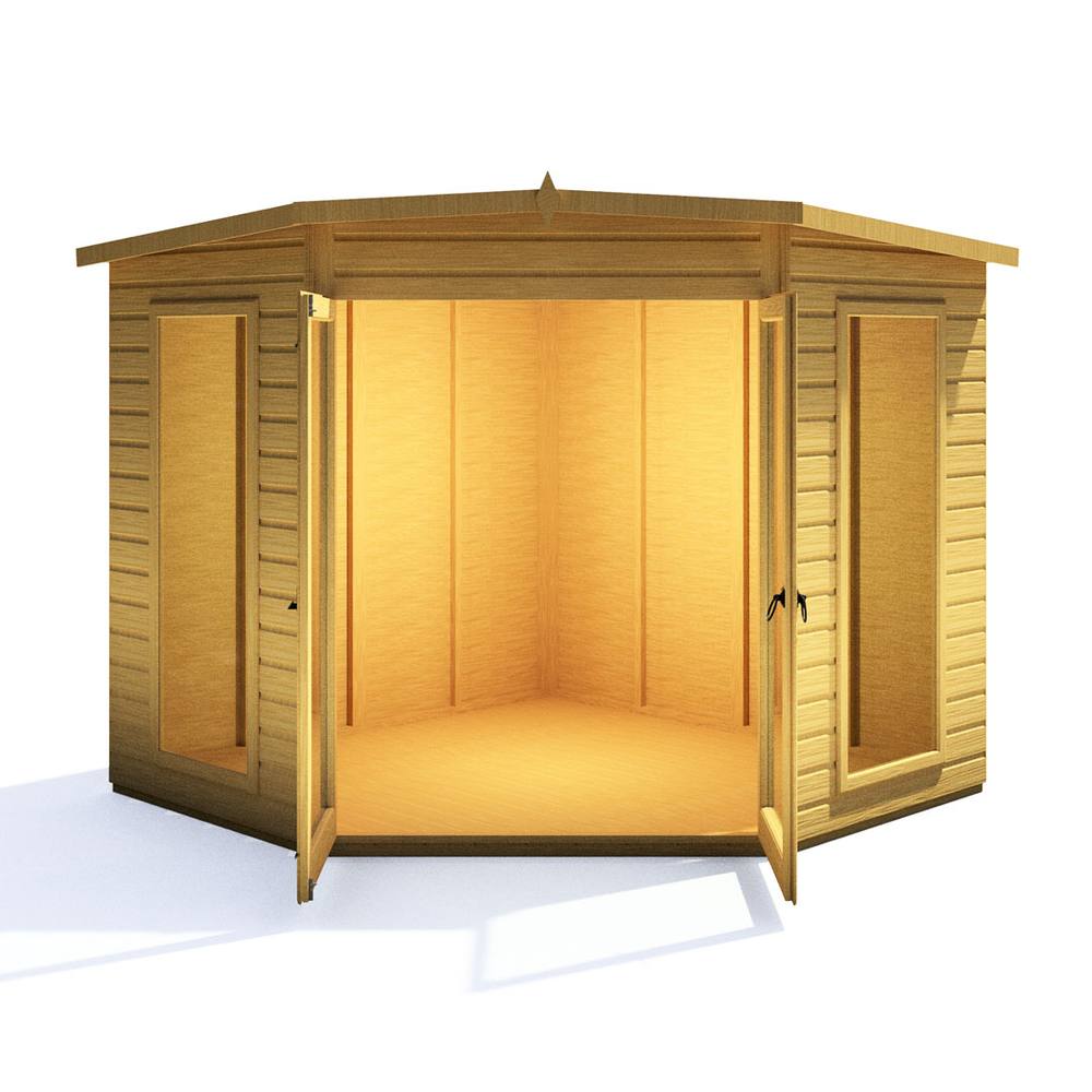 Shires Barclay Shiplap Summerhouse Garden Sun Room Approx 8 x 8 Feet in Brown 2