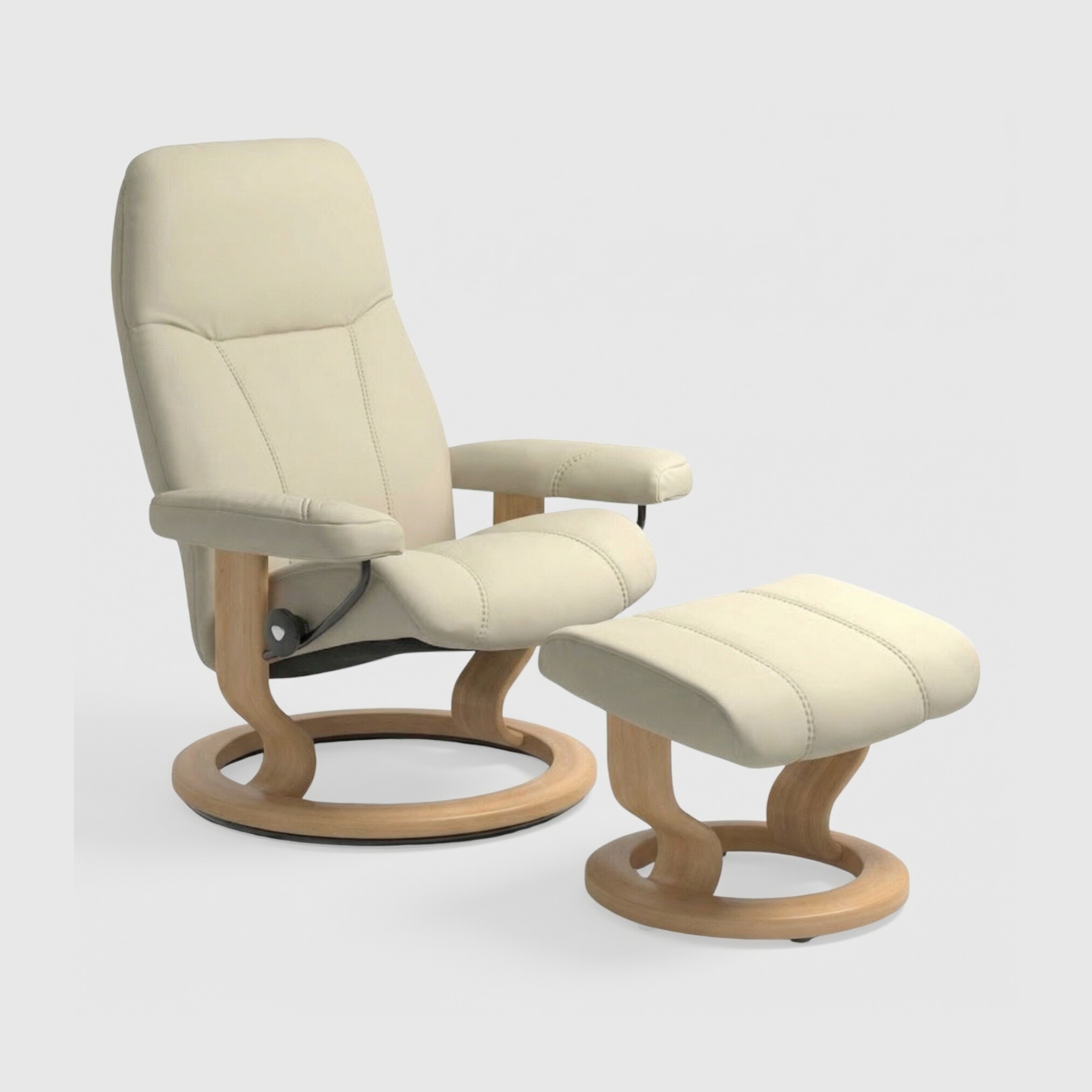 Stressless Consul Medium Chair & Footstool Quickship Leather | Barker & Stonehouse