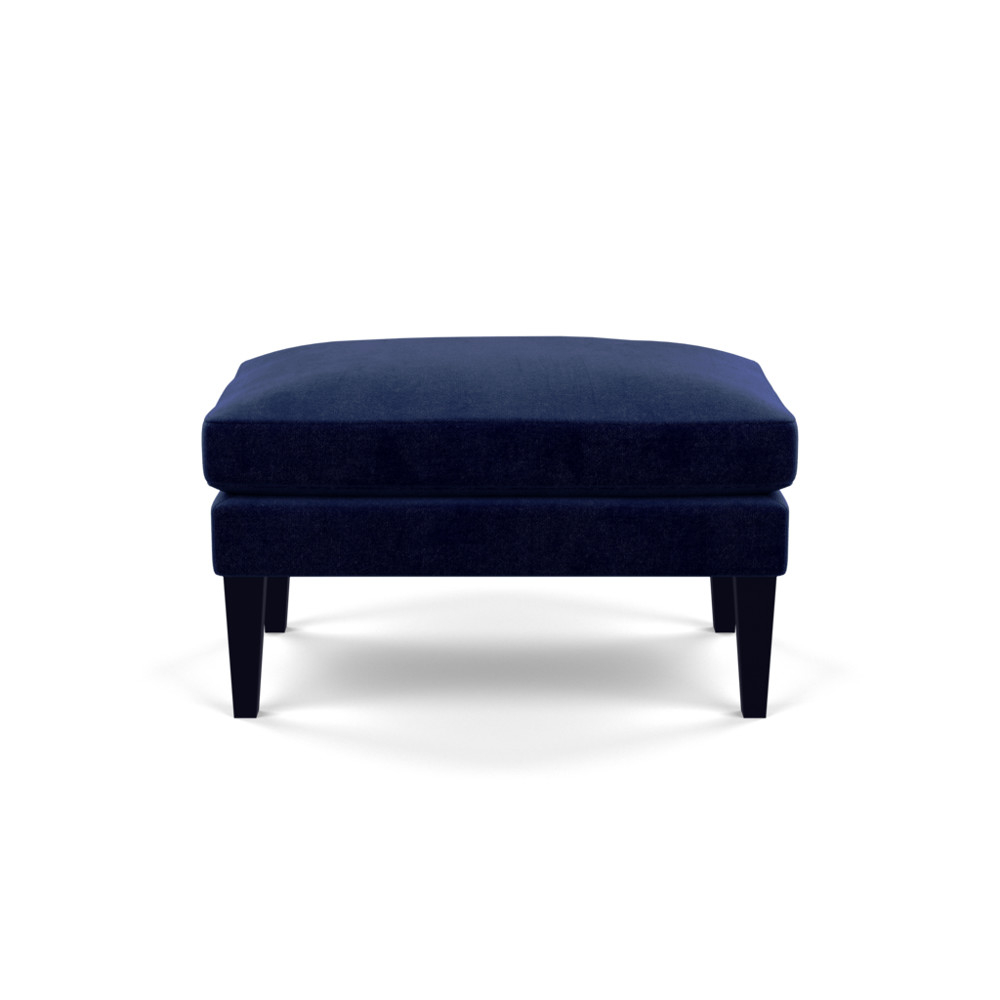 Heal's Wallis Ottoman Smart Luxe Velvet Midnight Black Feet