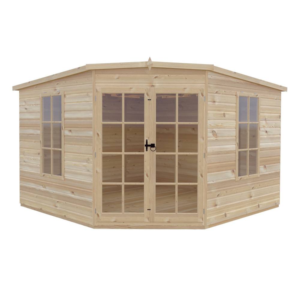 Shires Hampton High Spec Shiplap Summerhouse Garden Sun Room Approx 10x10 ft in Light Tan
