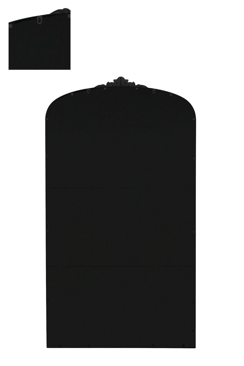 MirrorOutlet Black Metal Framed Arched Wall Mirror 68" X 38" (174CM X 96CM) 5