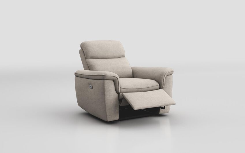 Grey Fabric Fratta Power Recliner Chair