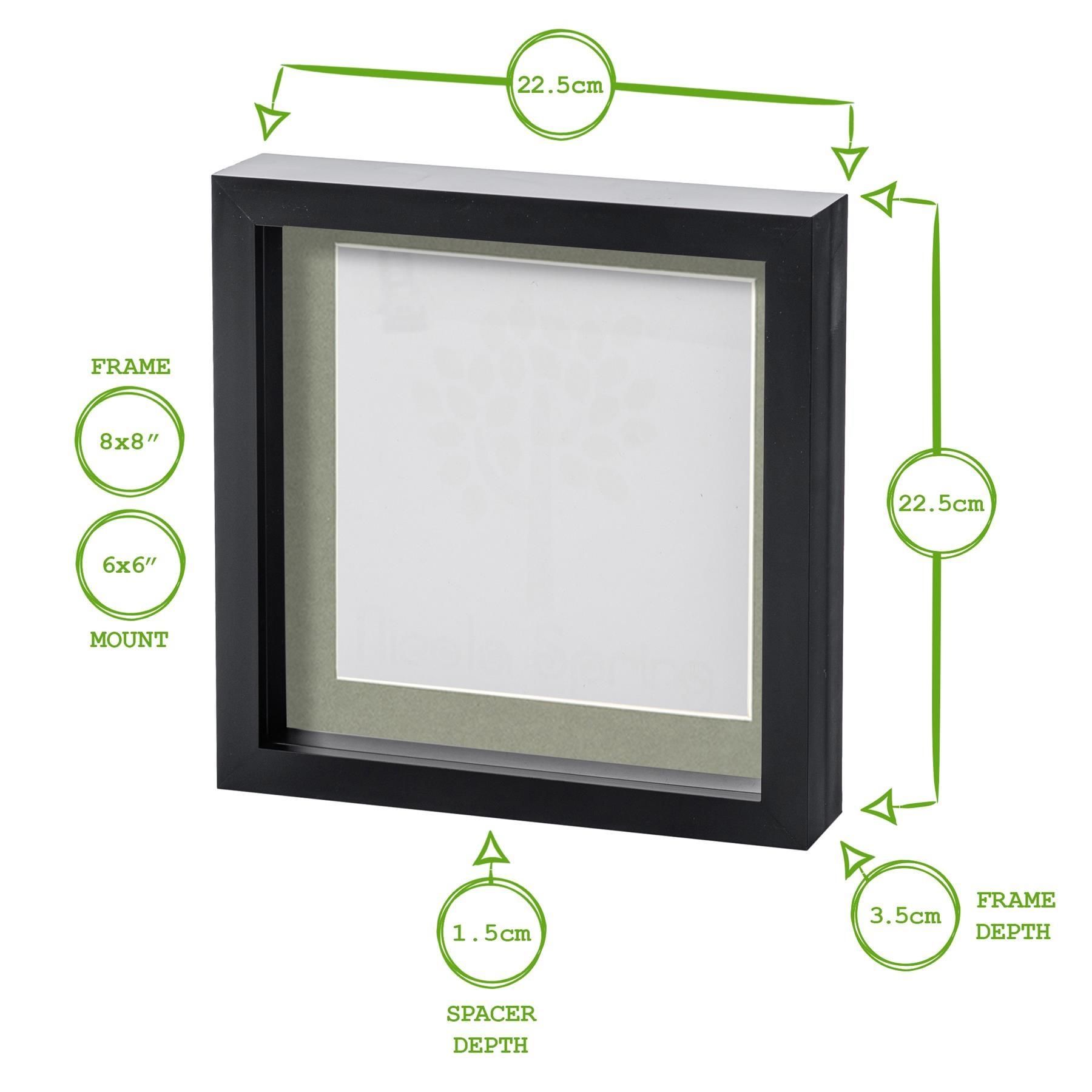 Nicola Spring 8" x 8" White 3D Box Photo Frames - 6" x 6" Mount - Pack of 5 in Black 4