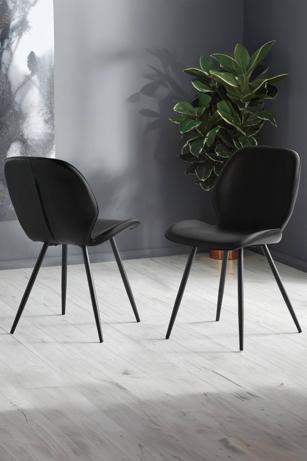 Julian Bowen Otto Upholstered Dining Chair (Set of 2) in Black