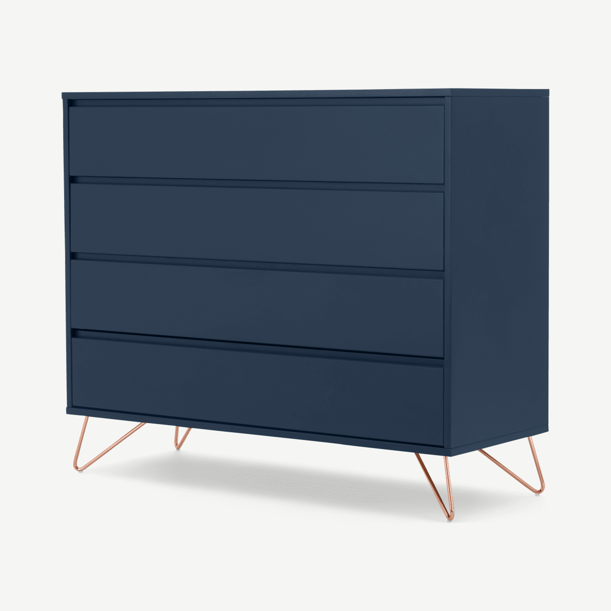 Elona Chest of Drawers, Dark Blue and Copper