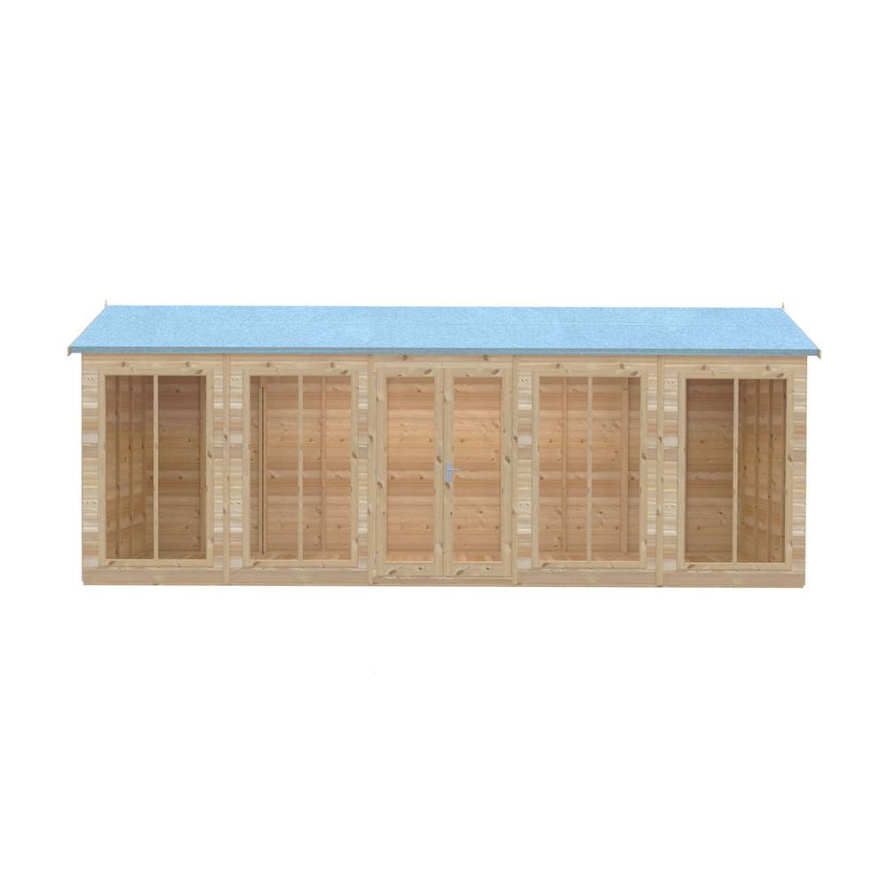 Shires Mayfield 20 x 6 Summerhouse - Wood - L179 x W595 x H240.9 cm in Light Brown