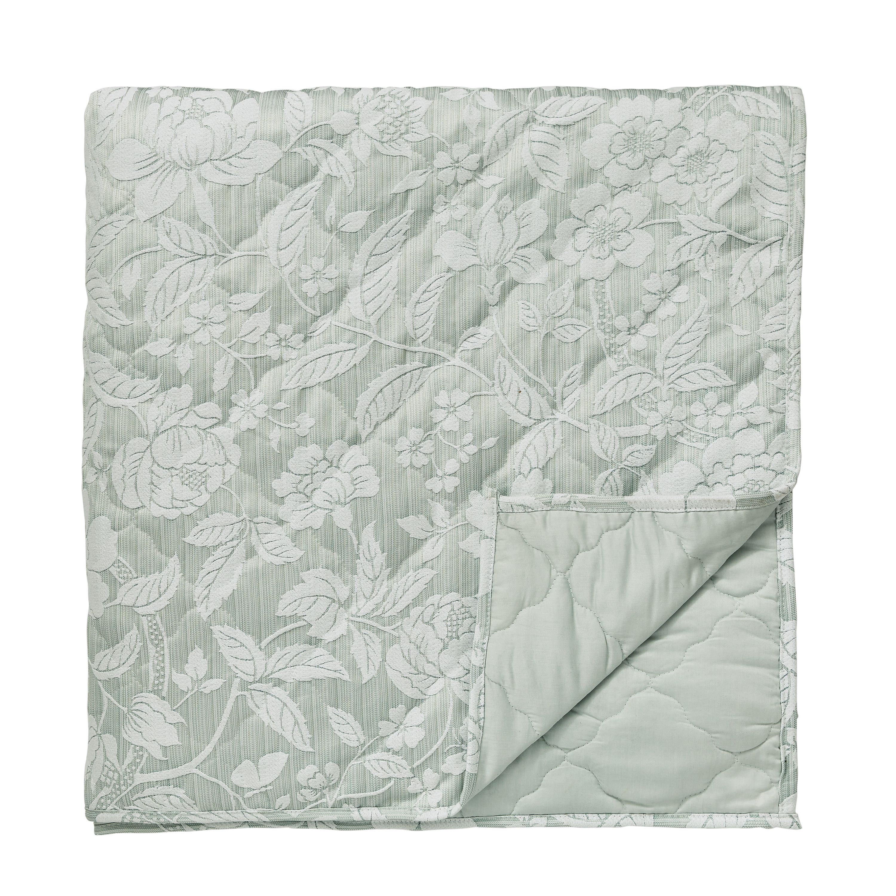 Sanderson 'Pyramus' Cotton Quilted Throw in Aqua