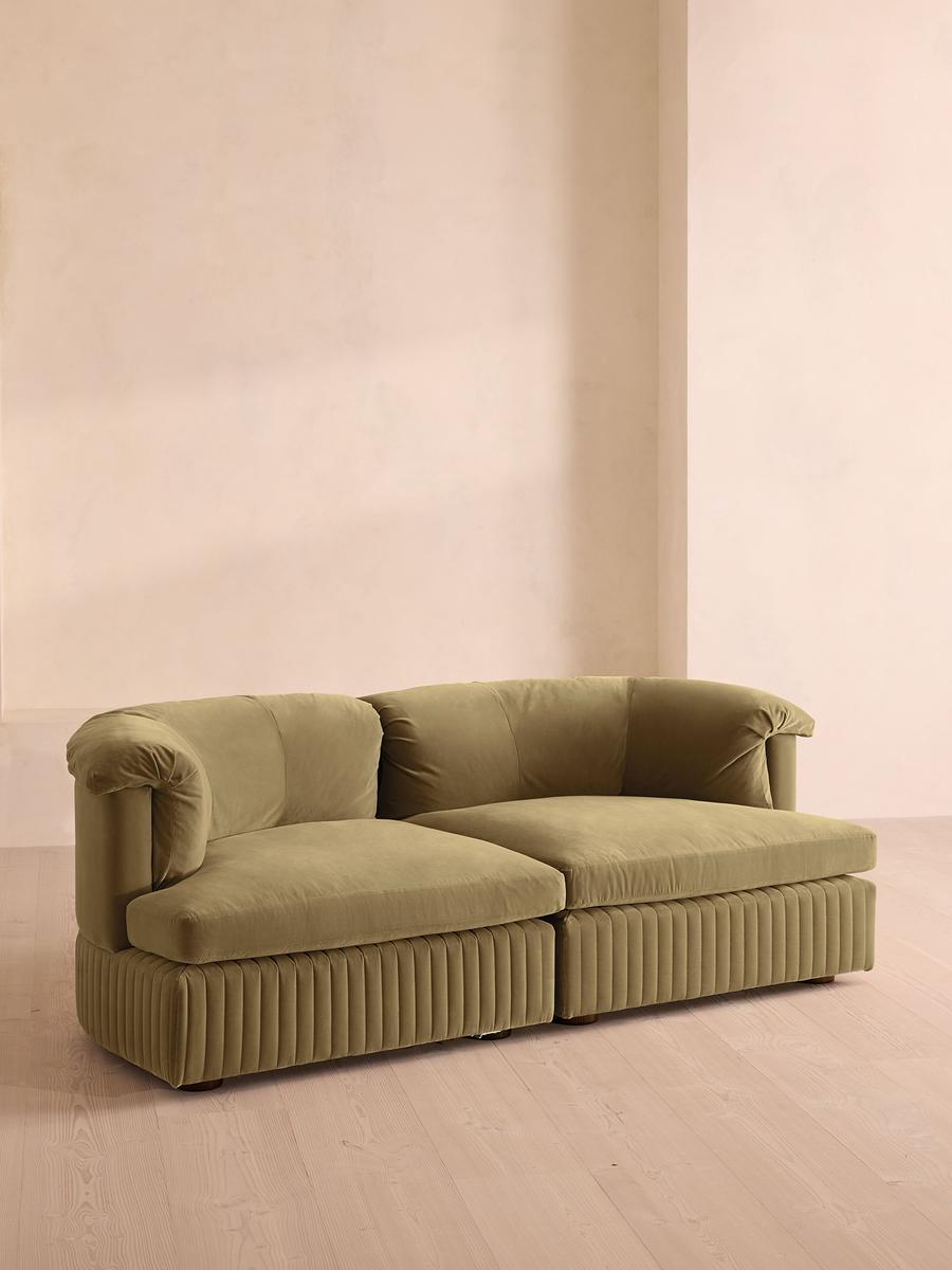 Oona Modular Sofa, Three Seater, Velvet Lichen